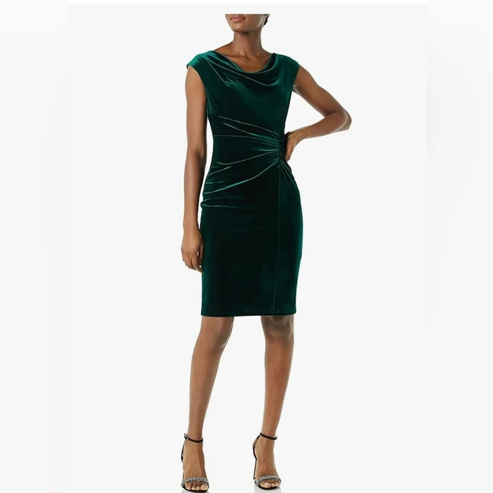 Vince Camuto Green Velvet Dress - Picture 1 of 4